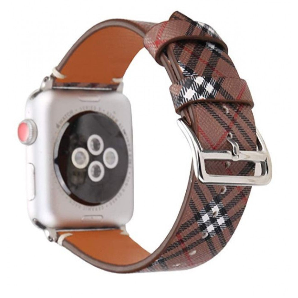 Ремінець Leather Skew Lattice Series — Apple Watch 38 mm | 40 mm | 41 mm — Dark Brown