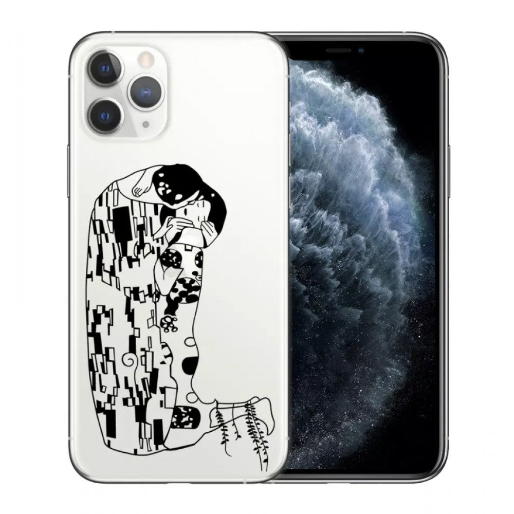 Abstract geometric art line TPU case — iPhone 13 Pro Max 6.7"   — Heart 1