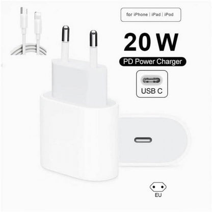 Home Charger | 20W | PD | USB C to Lightning Cable (1m) — Apple MHJ83ZM/A