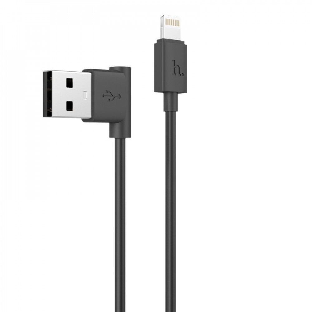 Кабель Lightning 2A (1.2m) — Hoco UPL11 L-shape Black — White