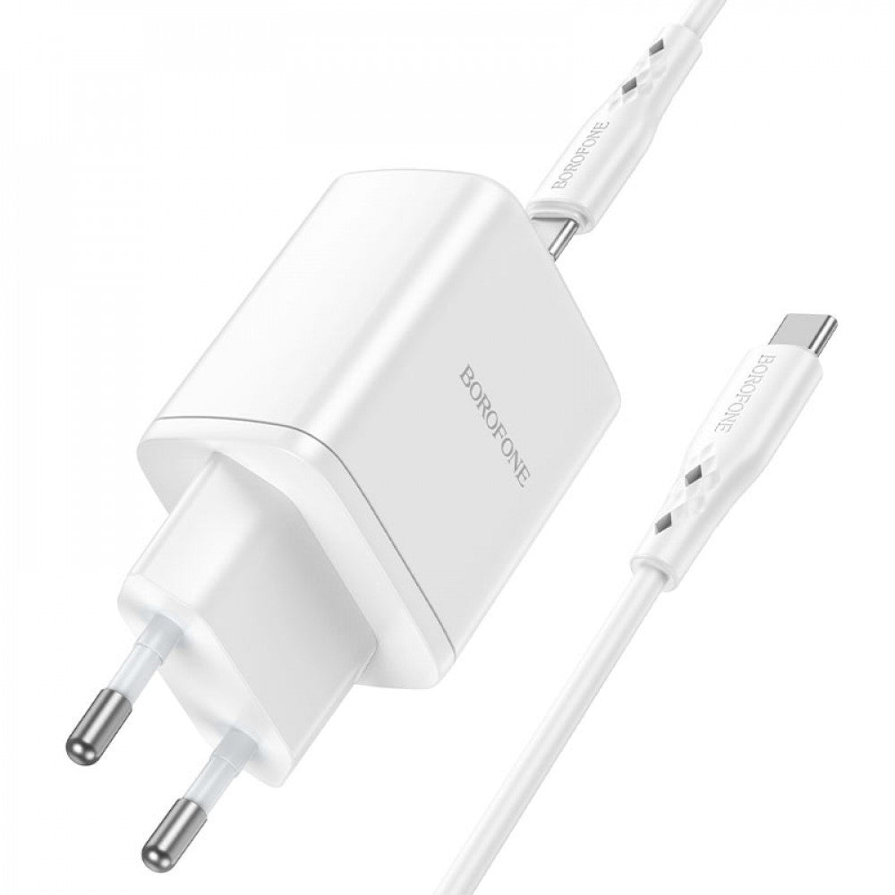 Home Charger | 35W | 2 PD3.0 | C to C Cable (1m) — Borofone BN9 — White