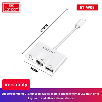 Adapter Lightning To RJ45 ; USB3.0 & Lightning — Earldom ET-OT53