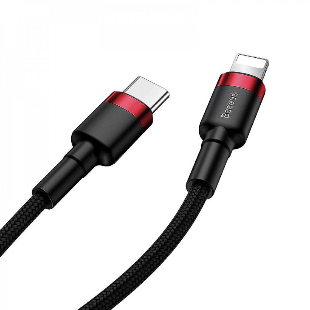 Кабель USB C to Lightning 18W PD (1m) — Baseus (CATLKLF) Cafule Series — CATLKLF-G1 Gray & Black