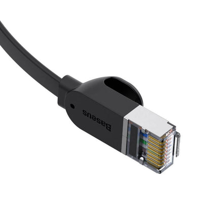 Six types of RJ45 Gigabit network cable 8m — Baseus (PCWL-E01) high Speed (flat cable) Black — PCWL-E01 Black