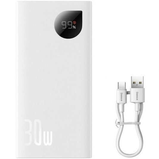 Power Bank 10000 mAh | 30W | Digital Display — Baseus (PPAD040) — PPAD040002 White