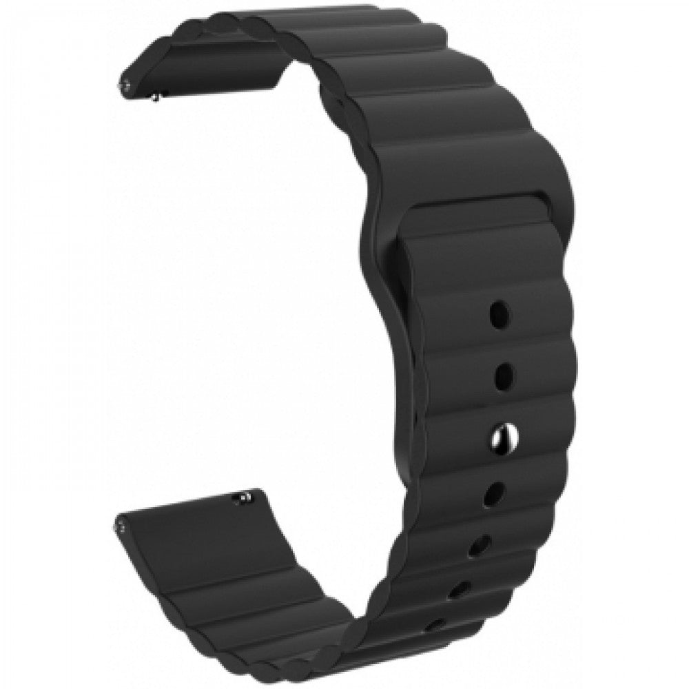 Ремінець Silicone Wave — Універсальний 22 mm — Black