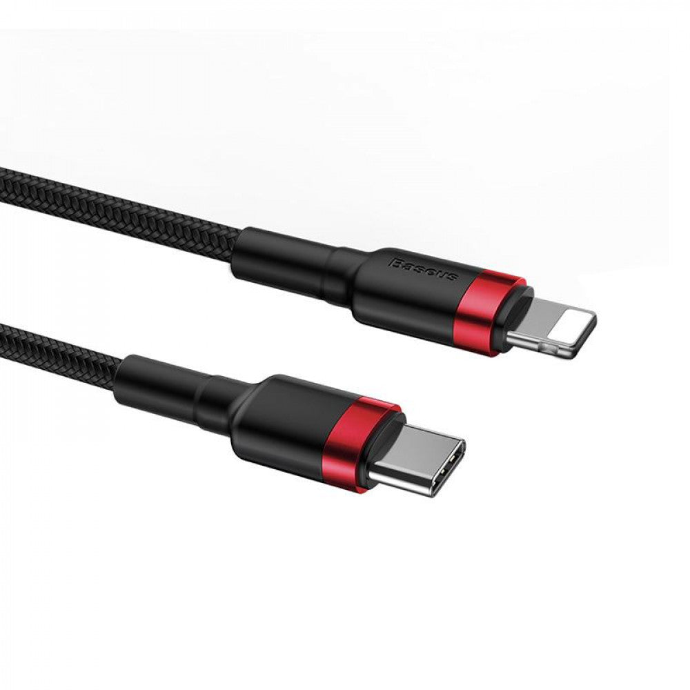 Кабель USB C to Lightning 18W PD (1m) — Baseus (CATLKLF) Cafule Series — CATLKLF-G1 Gray & Black