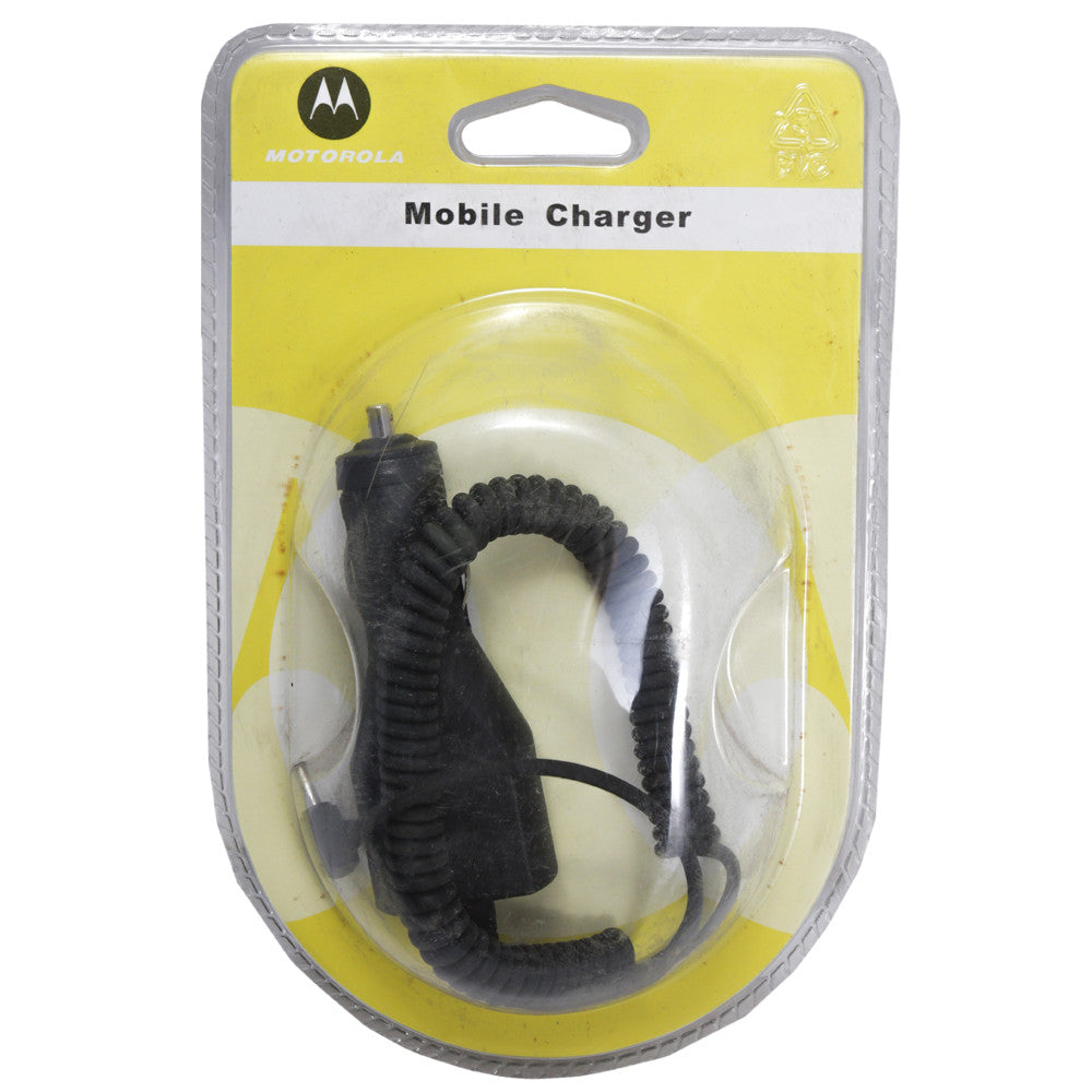 Car Charger | 1.0A | 1U | High Copy | Cord Cable — Blister Motorola V3 Black