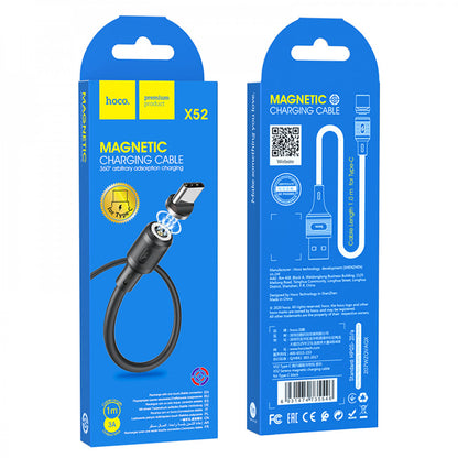 Кабель USB C 2.4A (1m) — Hoco X52 Magnetic — Black