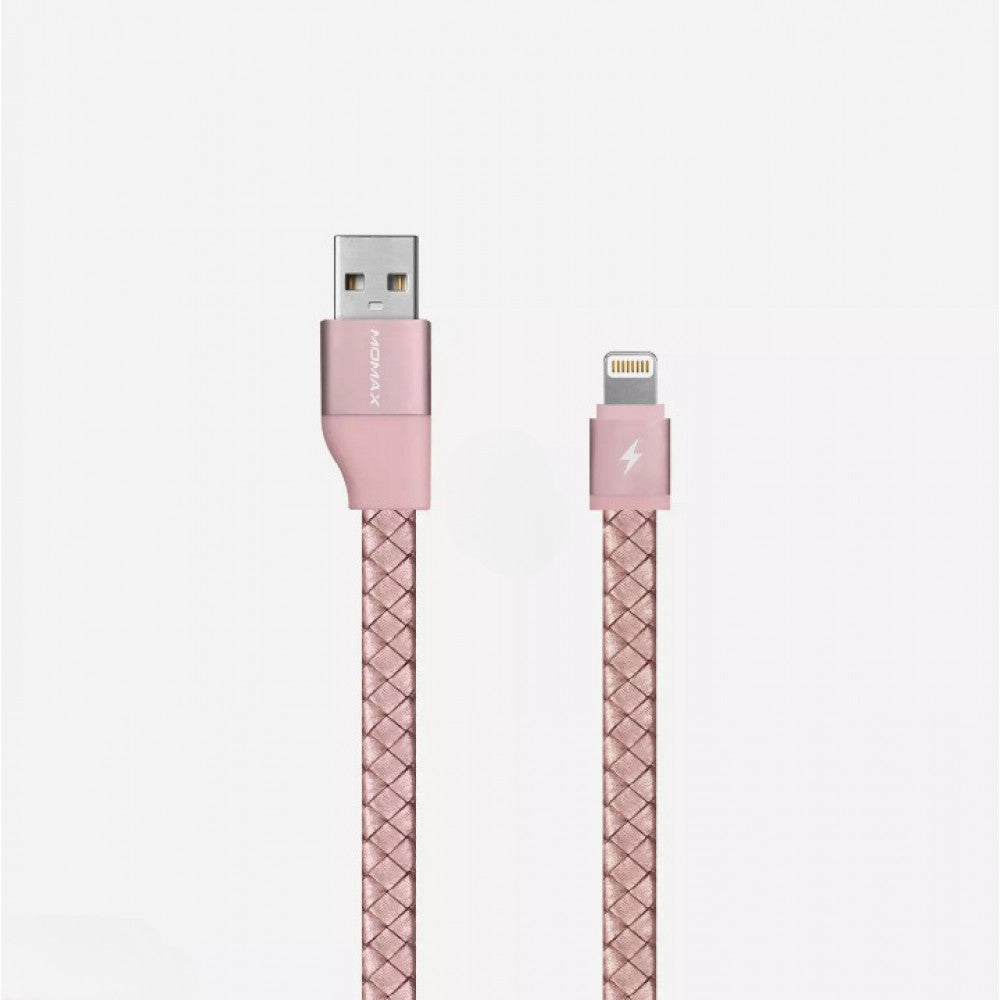 Кабель Lightning 2.4A (0.1m) — Momax DL1 — Rose Gold