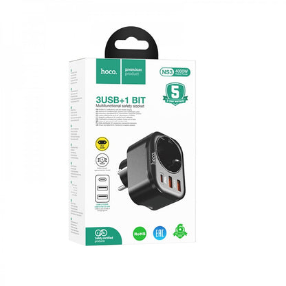 Home Charger | 20W | PD | 2U — Hoco NS3 — Black