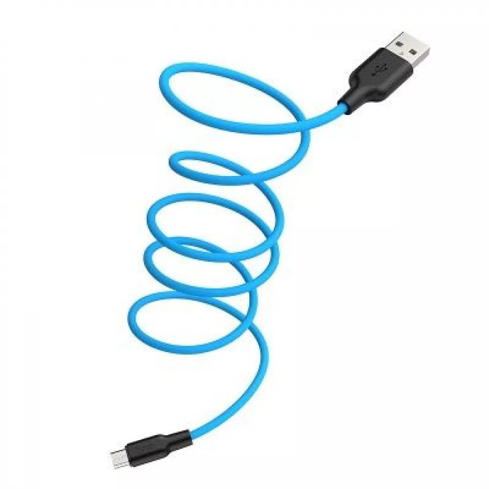 Кабель USB C 2.4A (1m) — Hoco X21 Plus Silicone — Black & blue