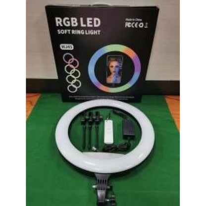 Лампа Кольцевая RGB LED | 45 cm 18" | 416 Lights | 64 RGB | Remote | 3 Holders | MJ-45