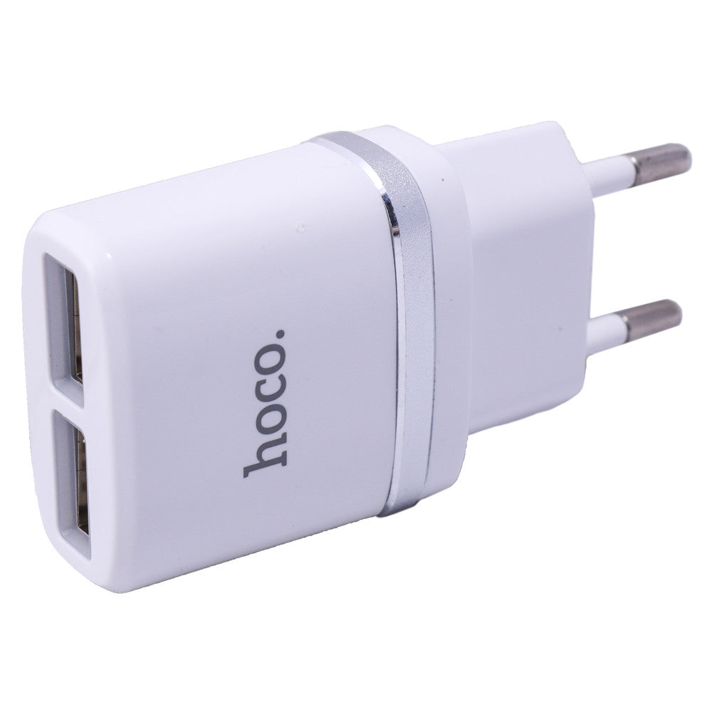 Home Charger | 2.4A | 2U — Hoco C12 White