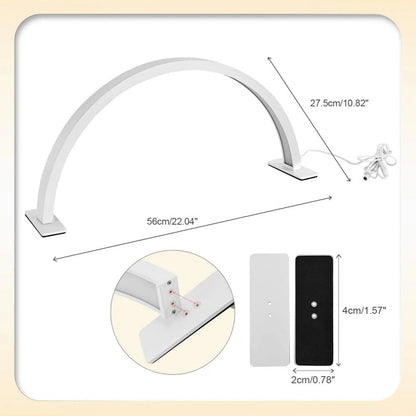 Светодиодный светильник F-623 в форме полумесяца для ногтей, для наращивания ресниц, татуировки бровей, макияжа 54х28 см — White