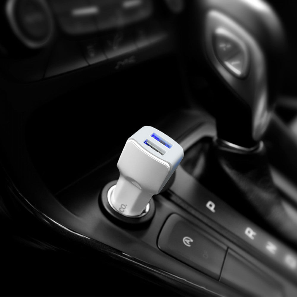 Car Charger | 2.4A | 2U — Hoco Z23 White