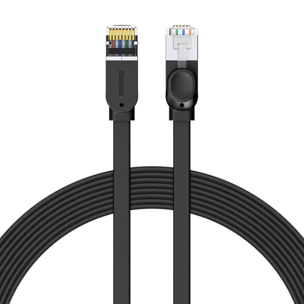 Six types of RJ45 Gigabit network cable 3m — Baseus (PCWL-C01) high Speed (flat cable) Black — PCWL-C01 Black