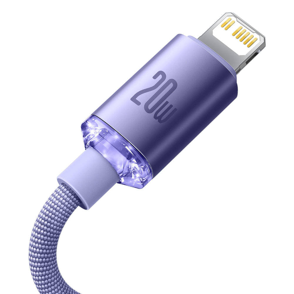 Кабель USB C to Lightning 20W (2m) — Baseus (CAJY000305) Crystal Shine Series — CAJY000305 Purple