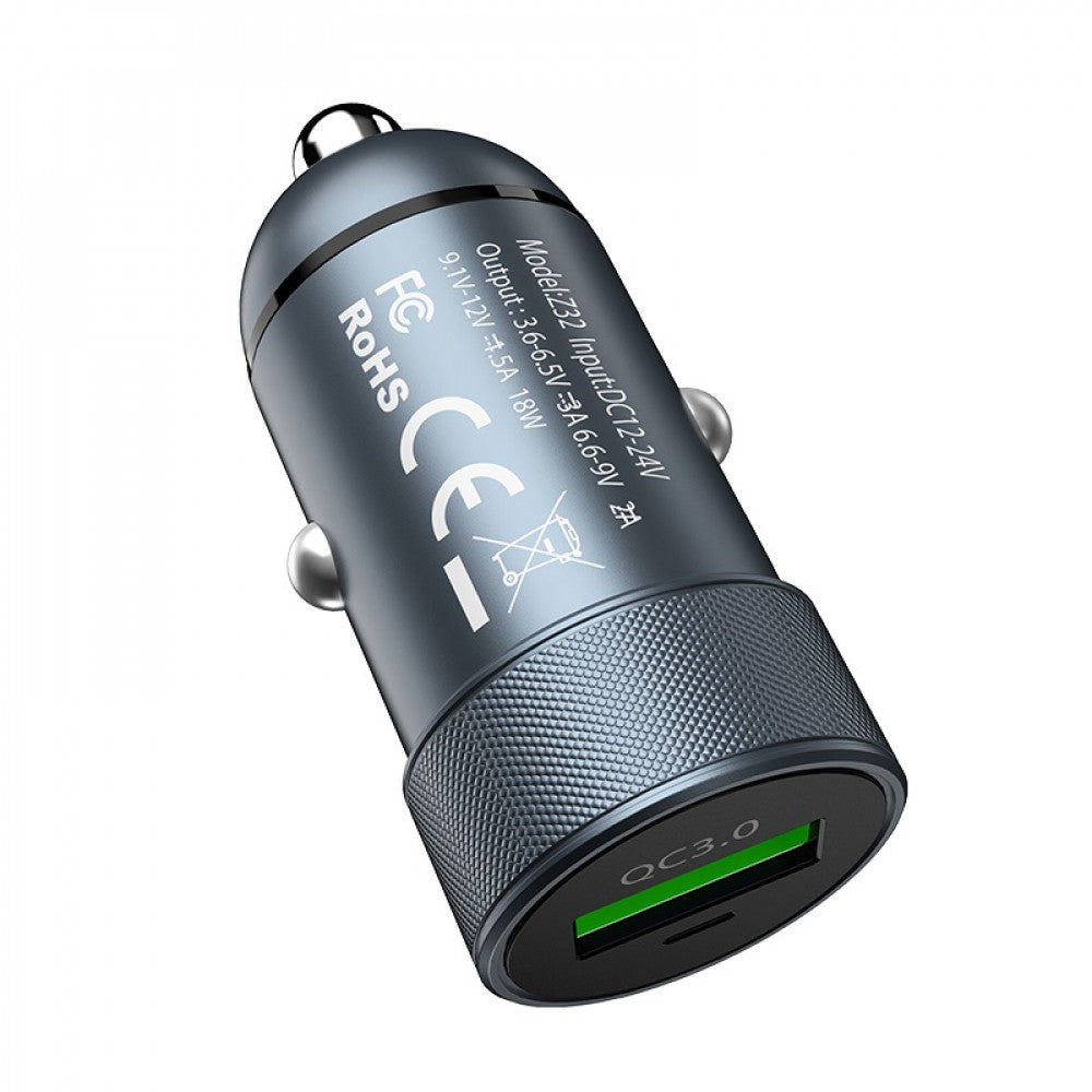 Car Charger | 3.0A | QC3.0 — Hoco Z32 — Black