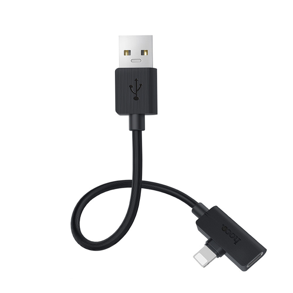 USB A To Dual Lightning Cable (1.2m) — Hoco LS9 Brilliant Black