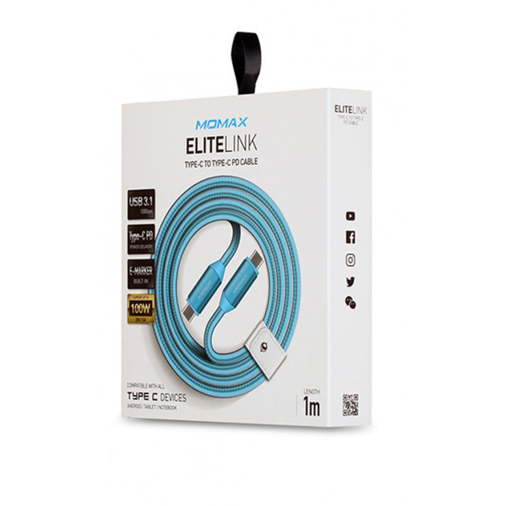 Кабель USB C 2.4A (1m) — Momax DTC10 — Blue