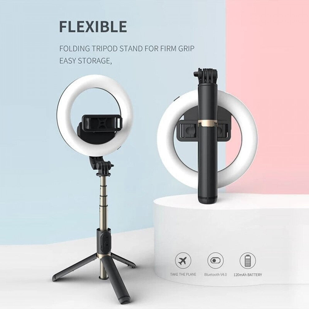 Monopod Tripod | Button Bluetooth | Ring LED Lamp | Q07