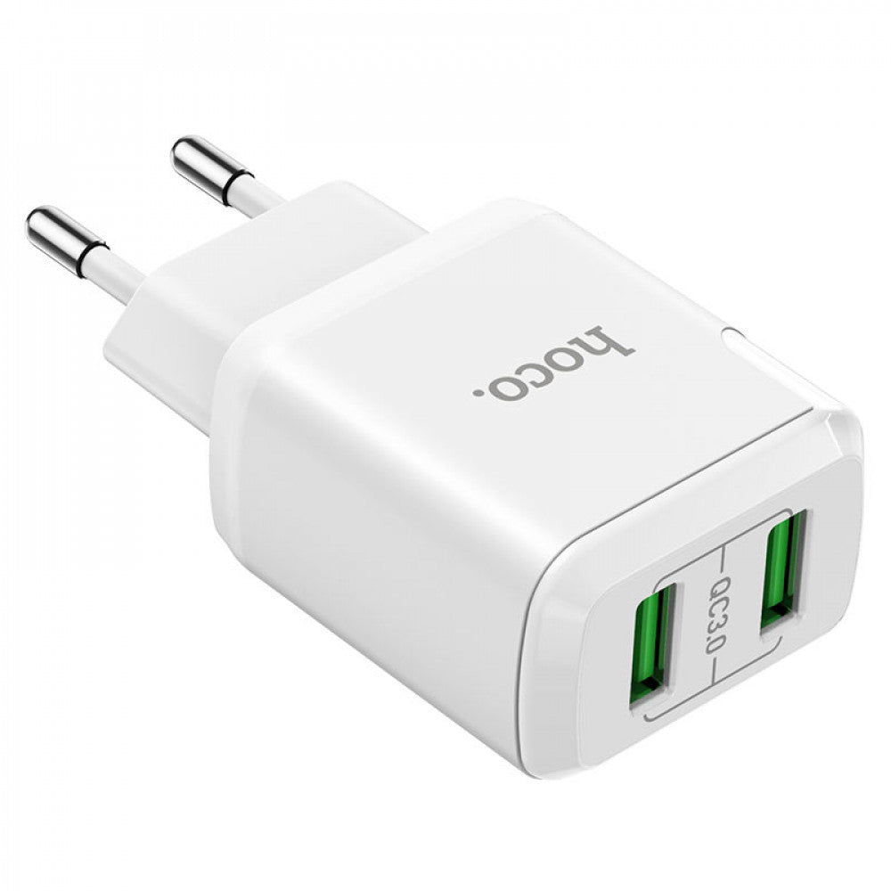 Home Charger | 18W | QC3.0 | Micro Cable (1m) — Hoco N6 — White