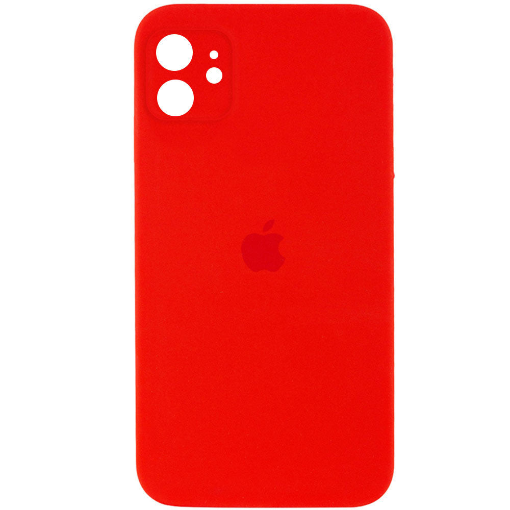 Original Silicone Case with protective camera — iPhone 12  — Red (14)