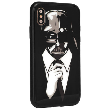 Glass with print TPU Case — iPhone Xs — Papa Vader