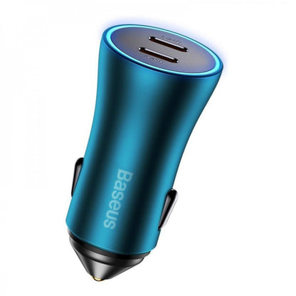 Car Charger | 40W | 2C — Baseus (CGJP0000) Golden Contactor Pro Dual Fast Charger Blue — CCJP000003 Blue