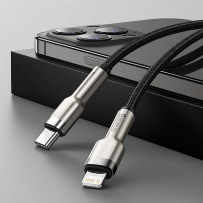 Кабель USB C to Lightning 20W (0.25m) — Baseus (CATLJK-01) Cafule Series Metal — CATLJK-01 Black