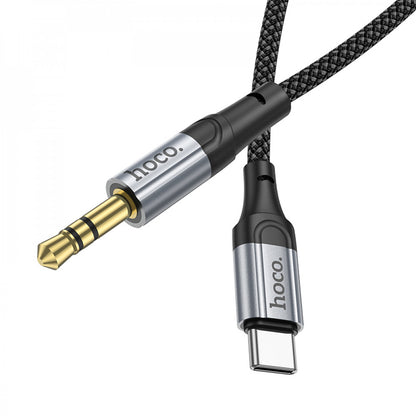 Cable Aux to USB C (1m) — Hoco UPA26 — Black