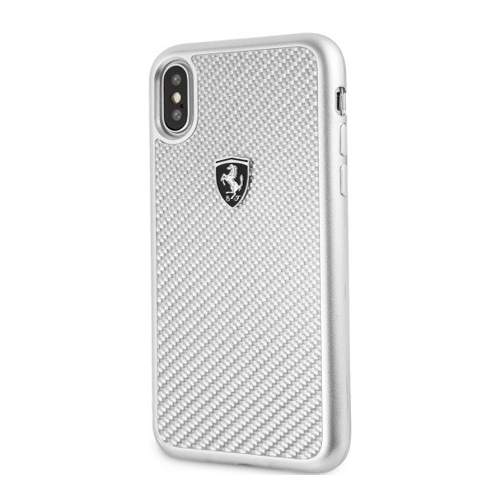 Ferrari Heritage Real Carbon Hard Case — iPhone X ; Xs — Silver