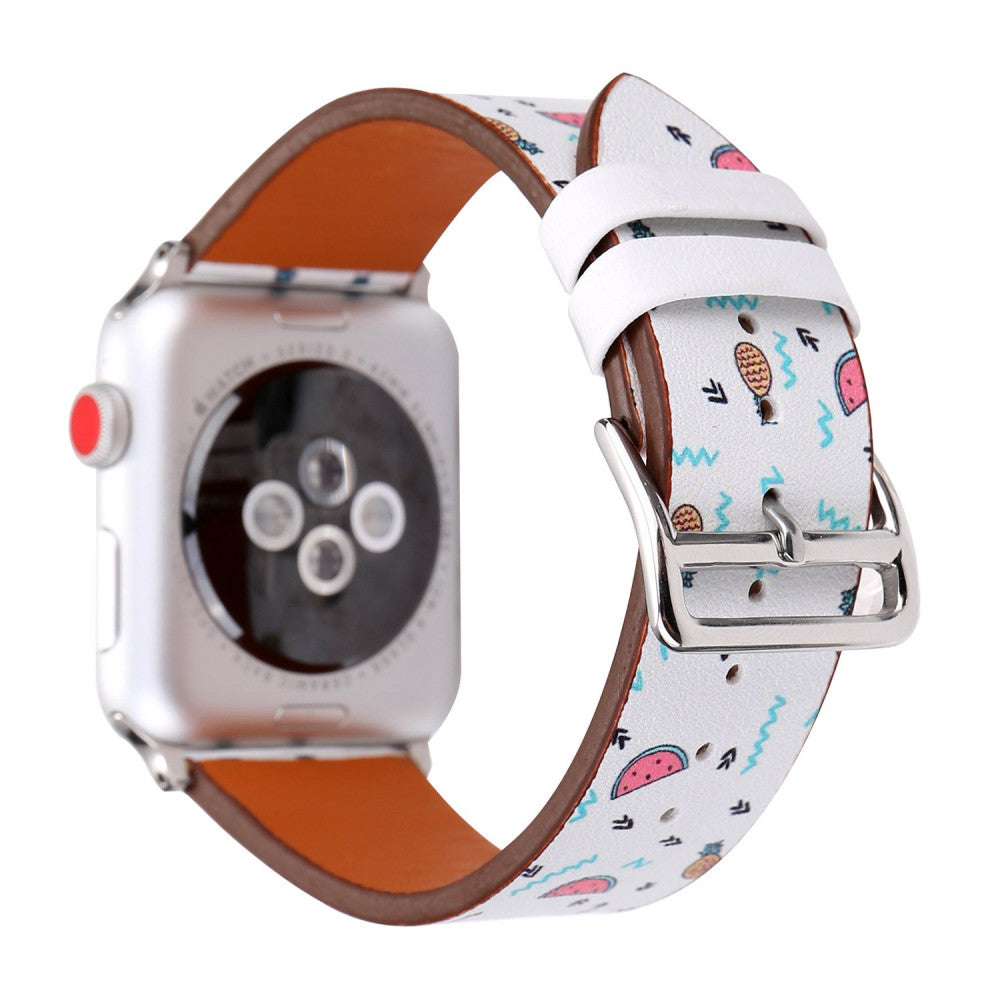 Ремінець Leather Series Flower Pattern — Apple Watch 42 mm | 44 mm | 45 mm | 49 mm — Fruit Flamingo