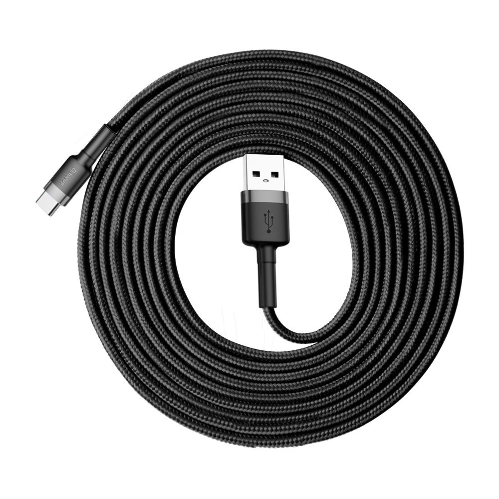 Кабель USB C 3A (0.5m) — Baseus (CATKLF-A) Cafule Series — CATKLF-AG1 Gray + Black