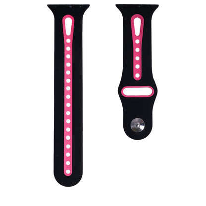 Ремінець Sport Nike New Design — Apple Watch 42 mm | 44 mm | 45 mm | 49 mm — Neon pink & Black