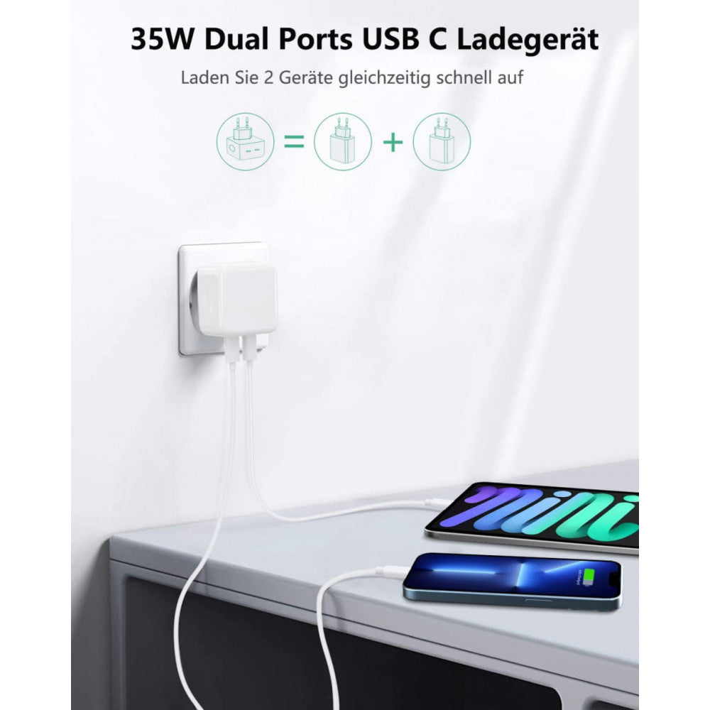 Home Charger | 35W | 2PD | USB C to Lightning Cable (1m) — Apple MHJ83ZM/A