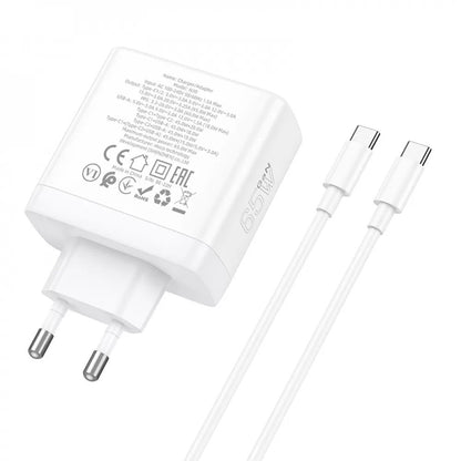 Home Charger | 30W | PD | QC3.0 | C to C Cable (1m) — Hoco N30 — White