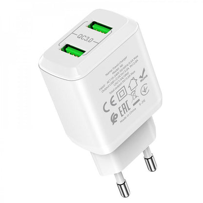 Home Charger | 18W | QC3.0 | Micro Cable (1m) — Hoco N6 — White