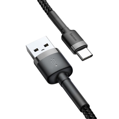 Кабель USB C 3A (0.5m) — Baseus (CATKLF-A) Cafule Series — CATKLF-AG1 Gray + Black