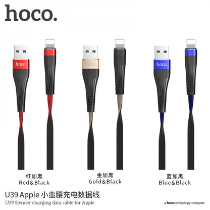 Кабель Lightning 2.4A (1.2m) — Hoco U39 — Black & Gold