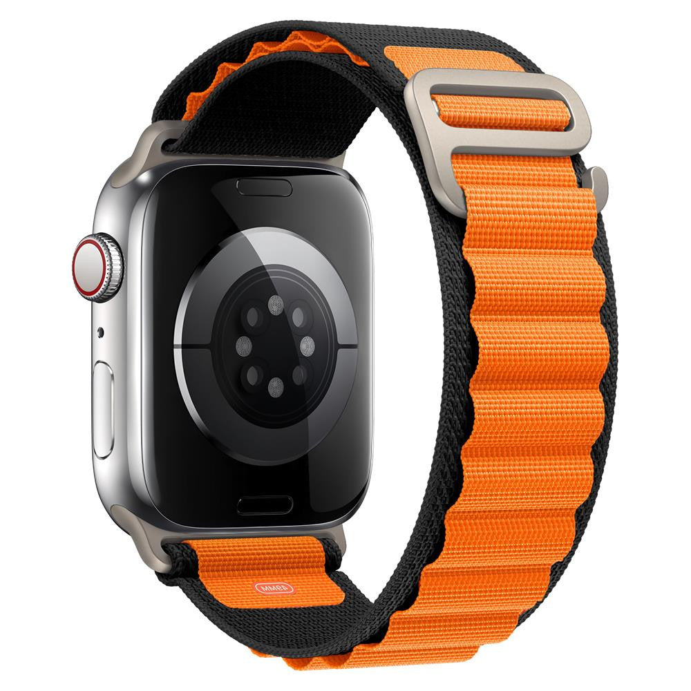 Ремінець Alpine Loop Design — Apple Watch 42 mm | 44 mm | 45 mm | 49 mm — Black & Orange