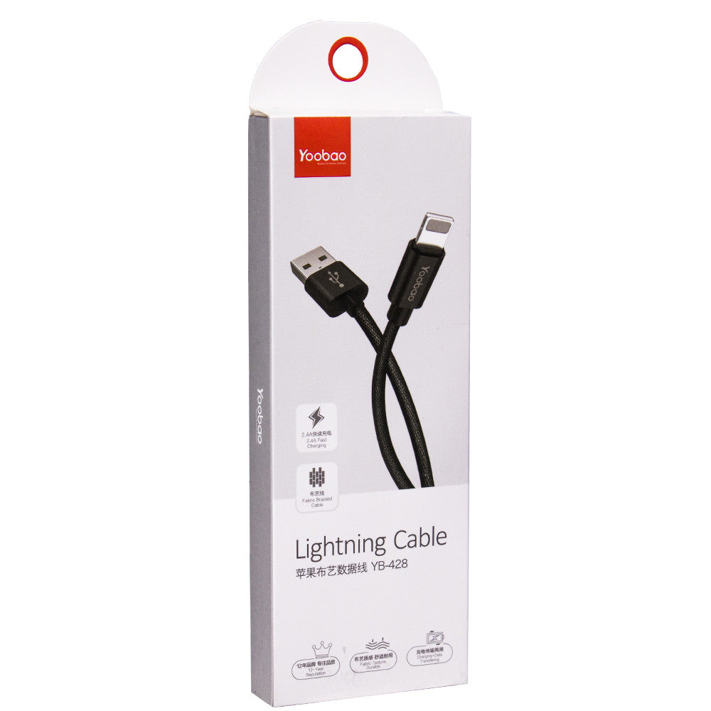 Кабель Lightning 2.4A (1m) — Yoobao YB428 — Red