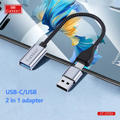 Adapter OTG USB C & USB A To USB3.0 — Earldom ET-OT83 2 in 1