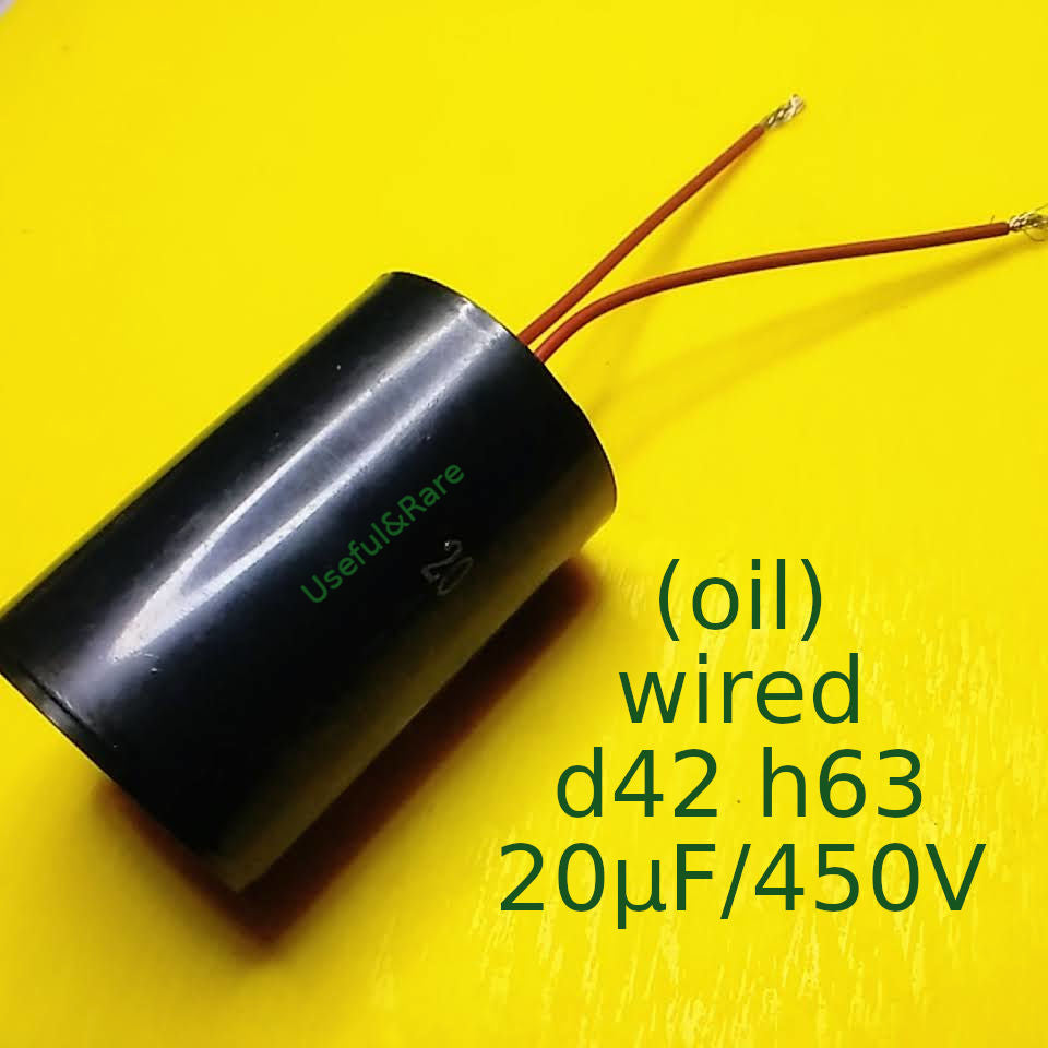 Конденсатор 20µF/450V d42 h63 провода (в масле) для скважинного насоса