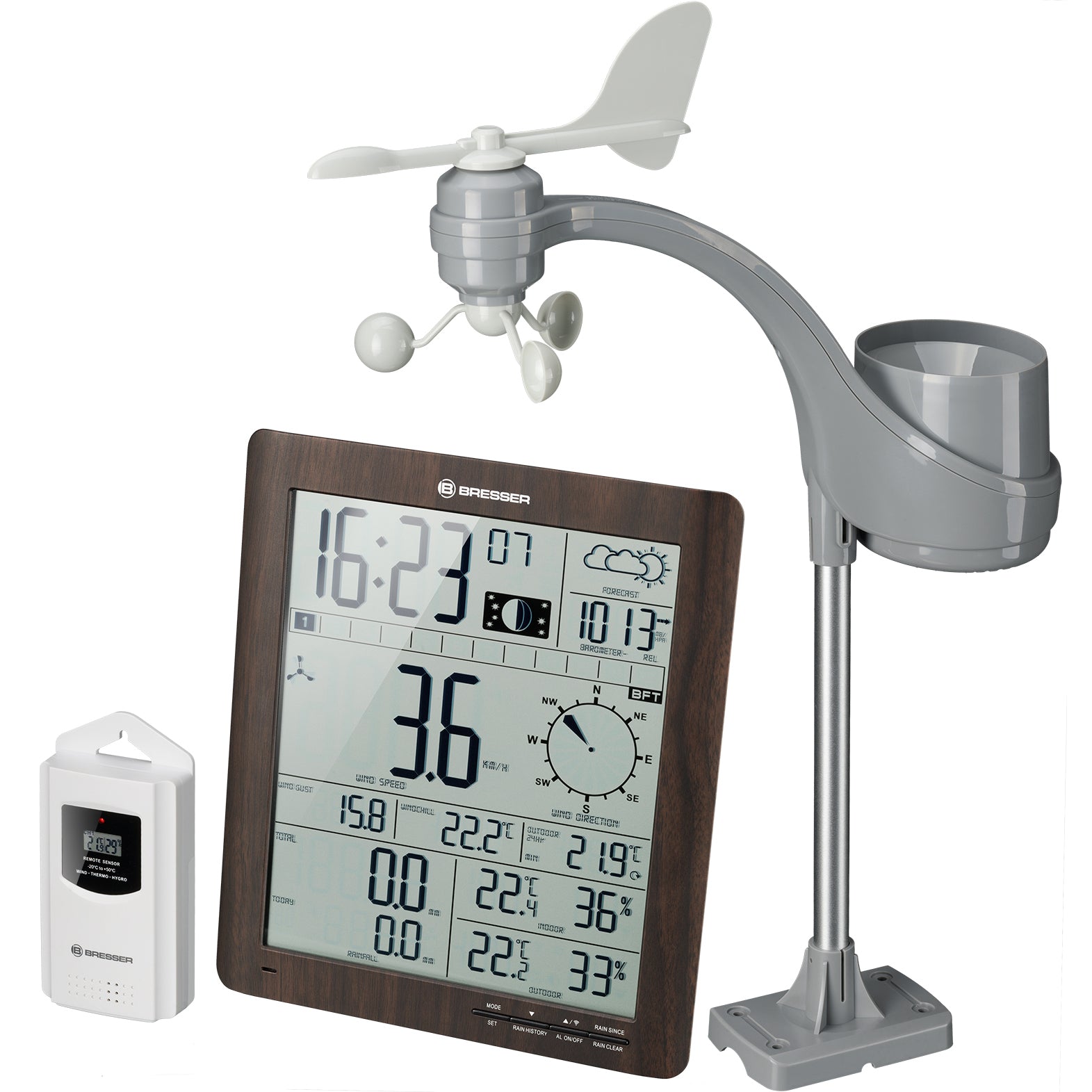 Метеостанція Bresser ClimaTemp XXL Weather Center with Display in Wooden Design Brown (7002420)