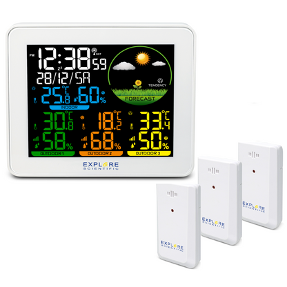 Метеостанция Explore Scientific Color 3 sensors (White) (WSH4005GYELC2)