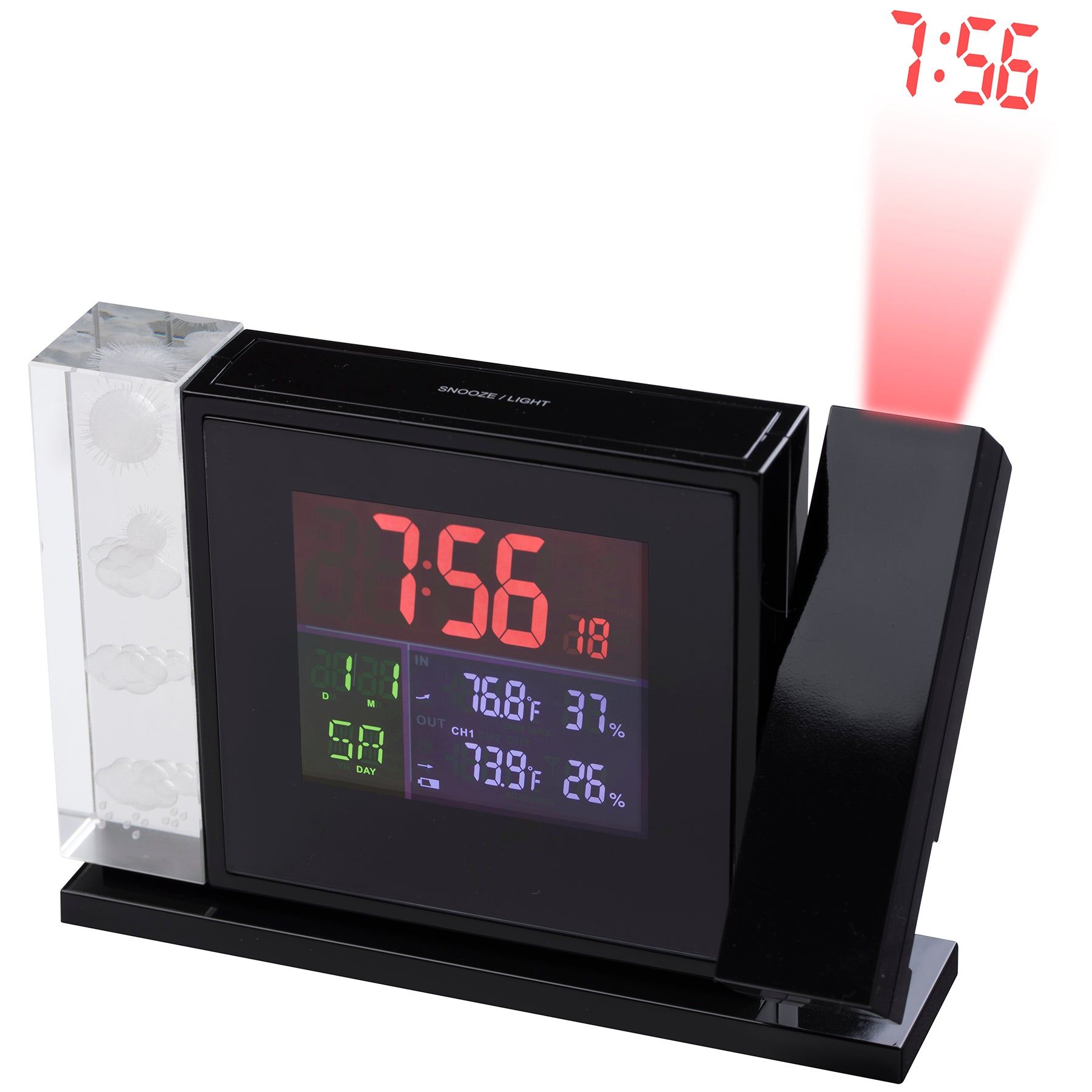 Метеостанция MyTime Crystal P Colour Projection Alarm Clock and Weather Stations Black (7060100)