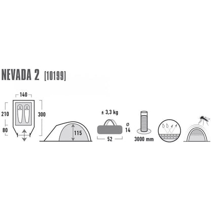 Палатка High Peak Nevada 2 Dark Grey/Red (10199)