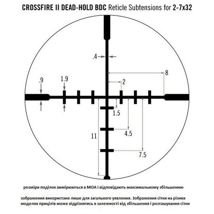 Приціл оптичний Vortex Crossfire II 2-7x32 BDC (CF2-31003)